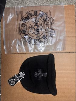 Black Chrome Hearts Beanie with cross
