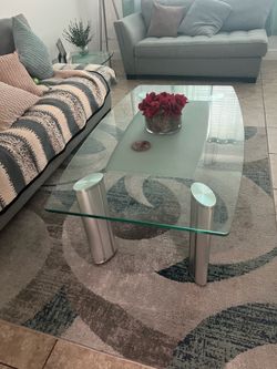 Beautiful glass and chrome coffee table