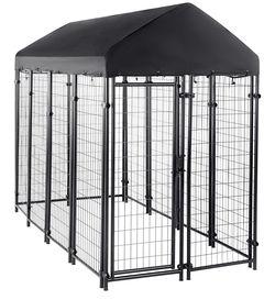Large Outdoor Dog Kennel with Roof Cover