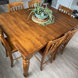 Bar Height Kitchen Table Set With Removable Leaf 