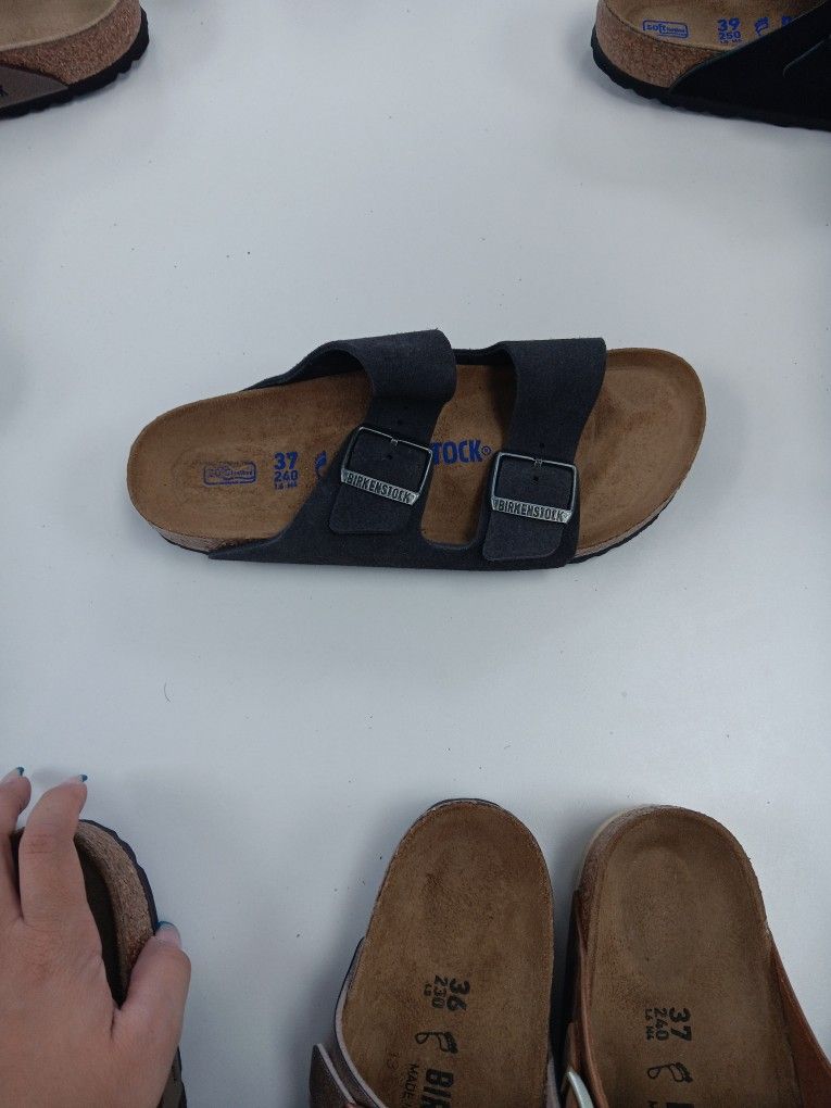 Birkenstock Size 37 Unisex Suede Velvet Gray (contact info removed)308
