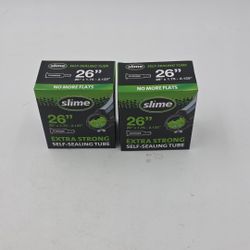 2x Slime 26 Inch Extra Strong Self Sealing Tubes Schrader Valve 26"X 1.75-2.125