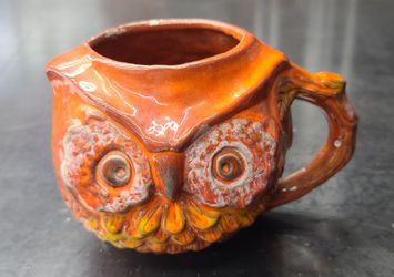 Beautiful 1969 Pacific Stoneware USA 21 oz. Owl Mug