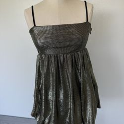Black And  Gold Metallic Dress