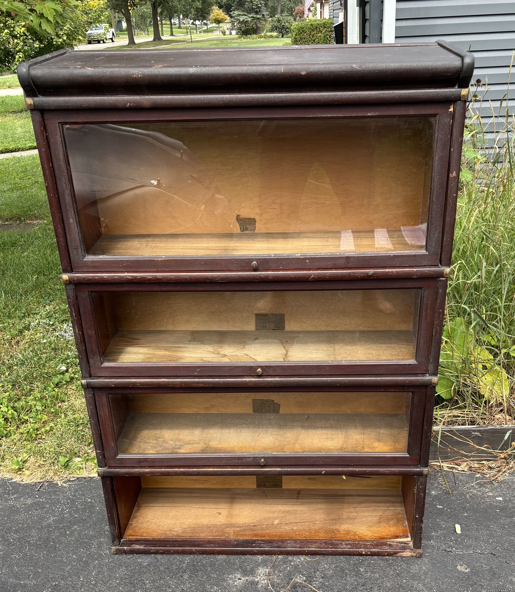 Antique Globe-Wernicke Sectional Barristers Bookcase-for Use or Restoration