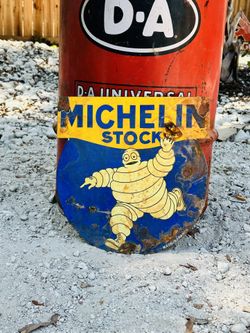 Porcelain Advertising Sign Michelin Stock 12In