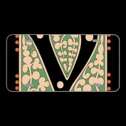 License Plate Novelty Car Front V Alphabet Vintage Letter Old