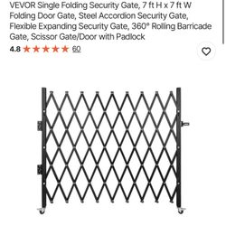  Single Folding Security Gate, 7 ft H x 7 ft W 