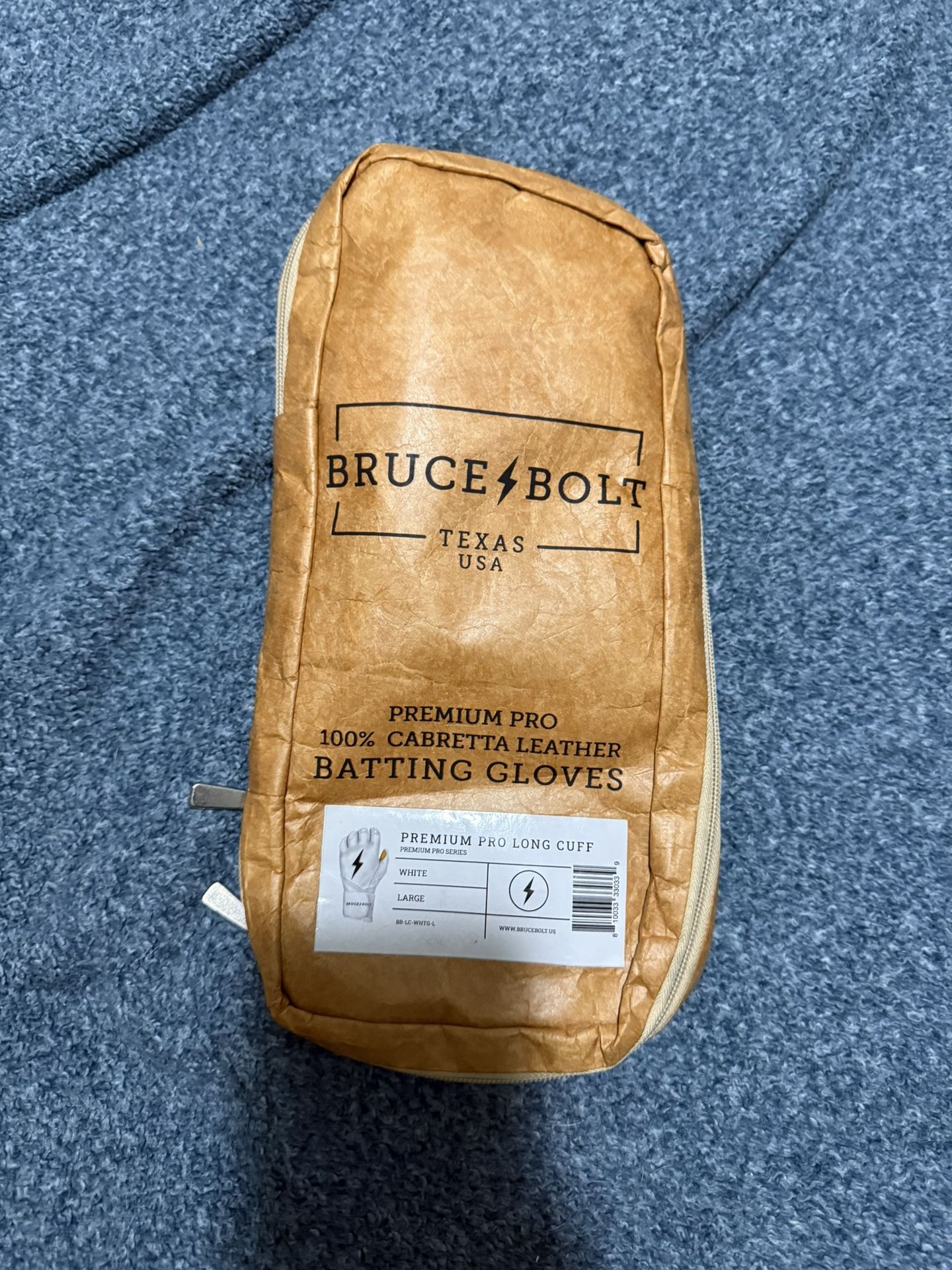Brand New Bruce Bolt Youth Large Long Cuff Batting Gloves