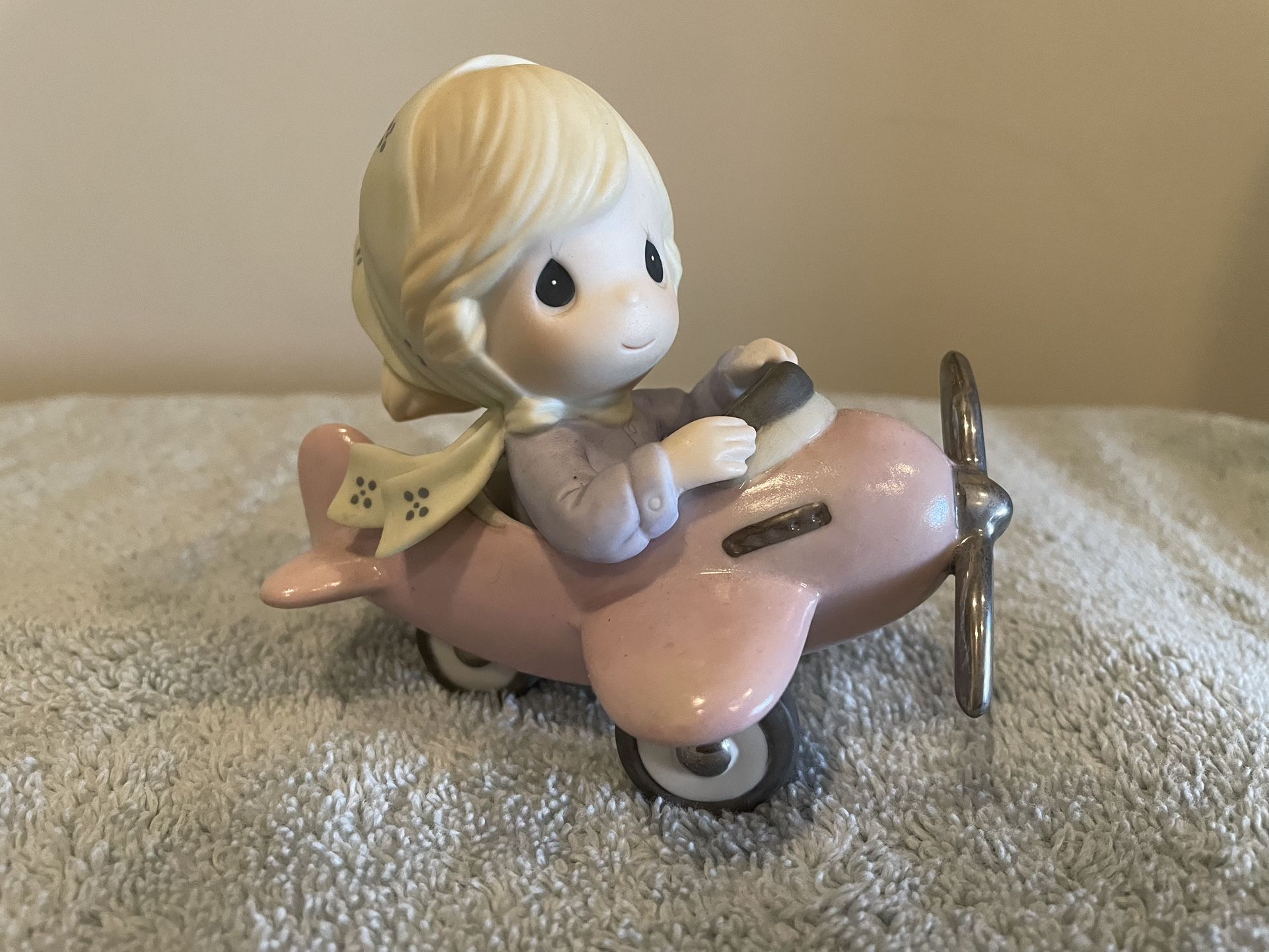 Precious Moments Girl In Airplane Figure