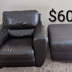 Ikea Leather Chair With Ottoman