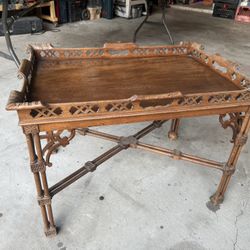 1941 Antique Tea Tray Wood Table