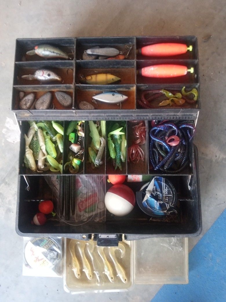 Black Tackle Box With Tackle