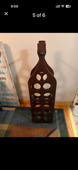 Antique wood wine bottle holder