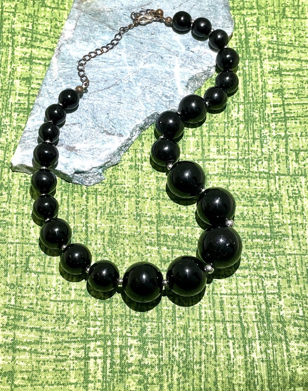 Very Vintage Black Beaded Necklace