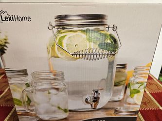 Glass beverage dispenser set