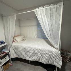 Twin White Bed Frame 