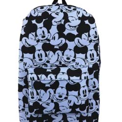 Disney Mickey Mouse Expressions Backpack All Over Print Blue & Black