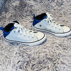 Converse Kids' White and Blue High-Top Sneakers
