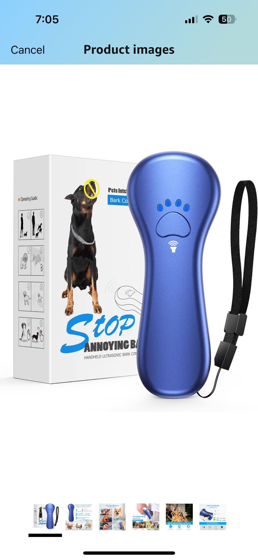 New Anti Barking Device,Dog Barking Control Devices,Rechargeable Ultrasonic Dog Bark Deterrent up to 16.4 Ft Effective Control Range Safe for Human &