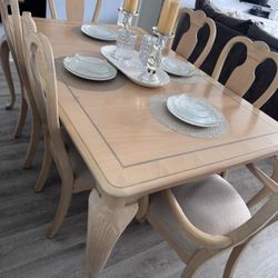 Natural Wood Dining Table For 6 People