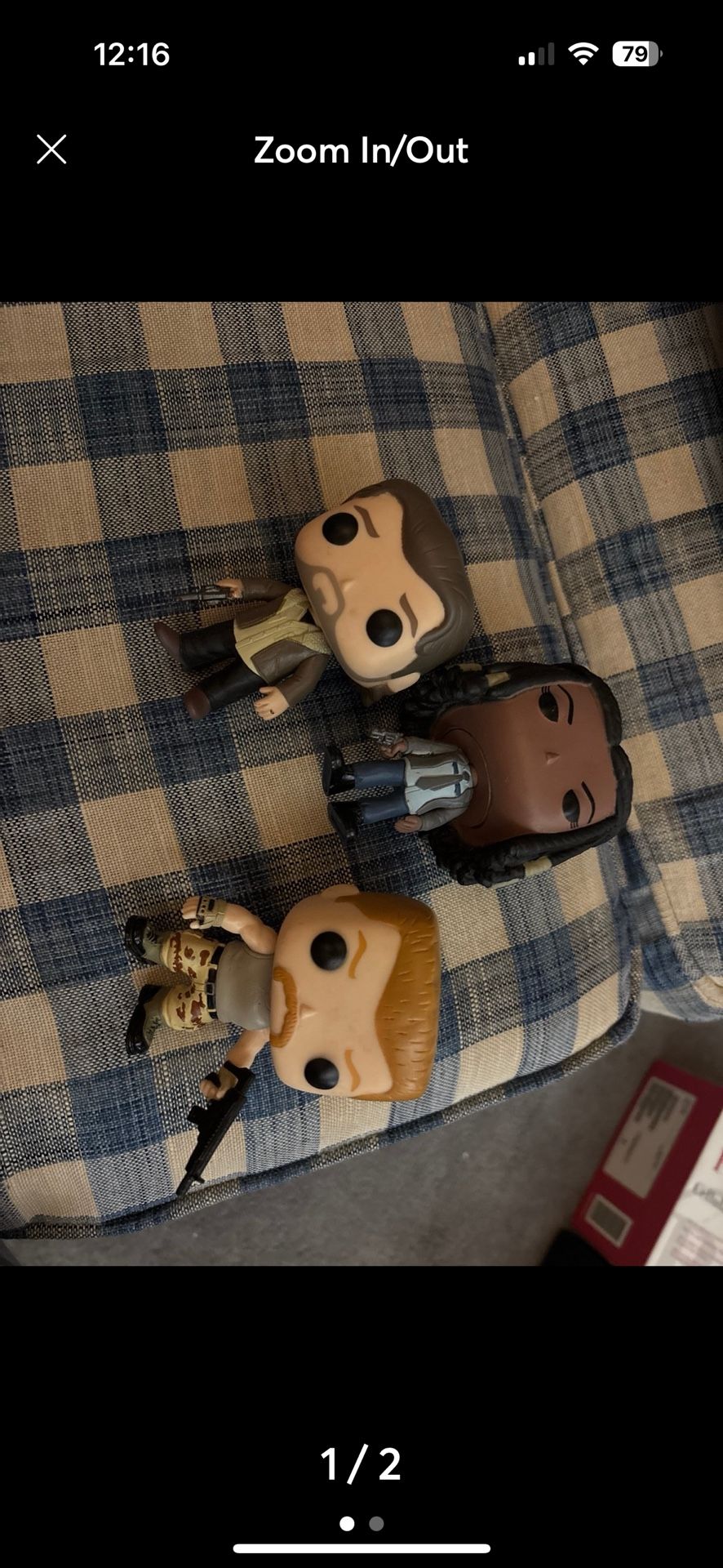 The Walking Dead Funko Pop Figure Lot. Rick Grimes, Abraham, & Michonne. Loose