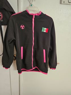 Black Pink Mexican Flag Soccer Track Jacket