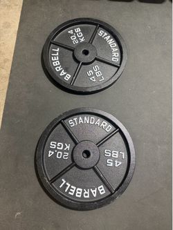 45lb 1in plates with bar