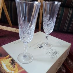 6 Crystal Champagne Flutes