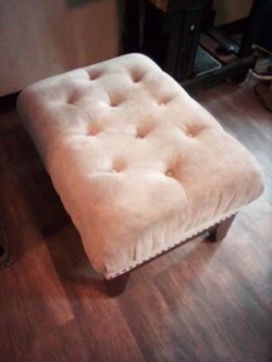 OTTOMAN Natural w/Espresso Base 30IN. X 20IN. X 18IN.