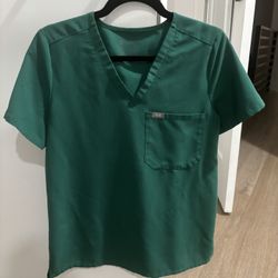 Figs Scrub Top Hunter Green 