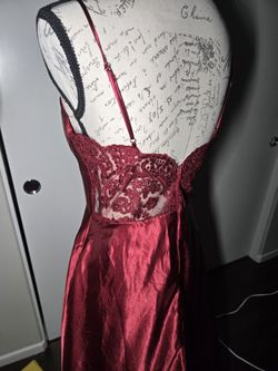 Red Silky Emboidered Dress
