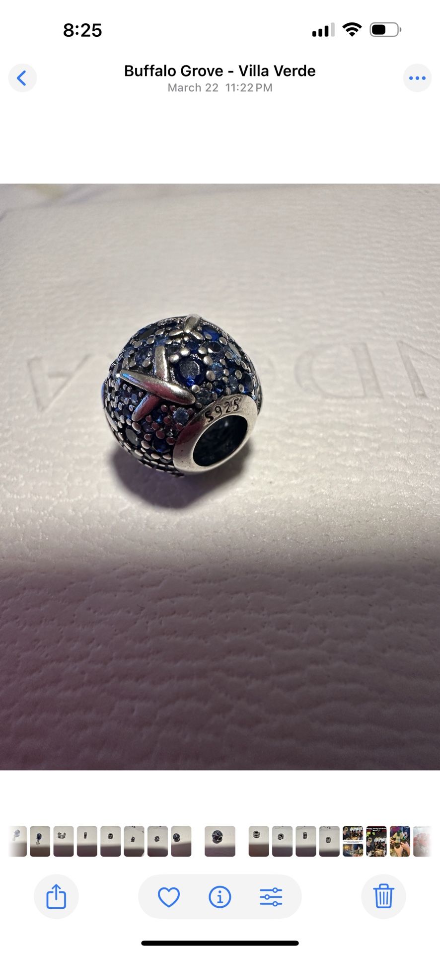 Pandora Blue Travel Stone Charm