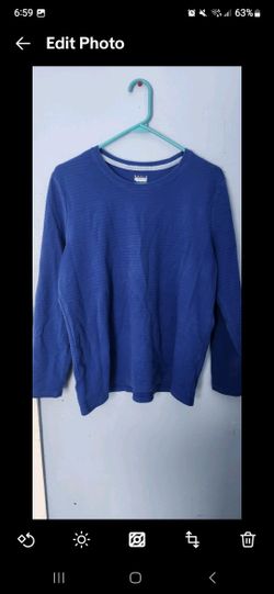 Basic Editions XL Blue Long Sleeve Top