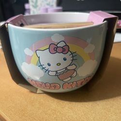 Hello Kitty Bowl With Chopsticks 