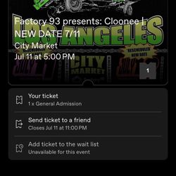 CLOONEE 7/11 FRIDAY $75