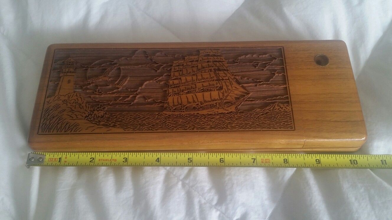 CARVED WOOD DESK ORGANIZER