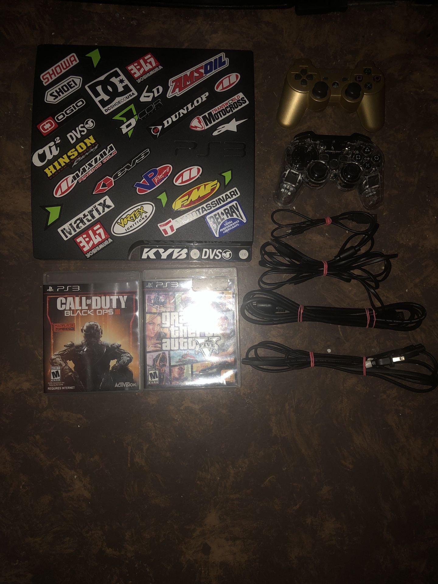 PS3 call duty black ops three and GTA five and Two wireless controllers