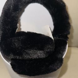 UGG Australia Womens Shearling Sheepskin Earmuffs Black NEW + Box