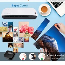 Laminator, A4 Laminator Machine, 9 Inch Thermal Laminator Machine, 4 in 1 Personal Desktop Cold Laminator with Paper Cutter and Corner Rounder 15 Lami