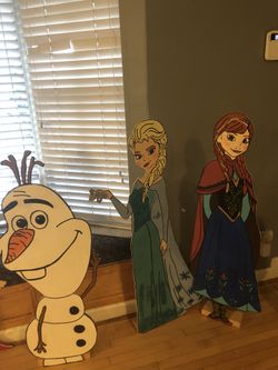 Wooden characters for party! Average 3ft tall all must go! OBO