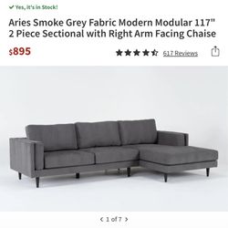 Gray Sectional Sofa 