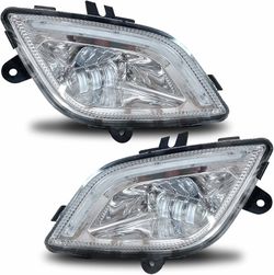 Full LED Fog Lights for Freightliner Cascadia 2018-2026 DRL Chrome Pair