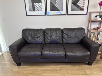 Dark Brown Leather Sofa