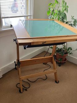 Very Rare Hamilton Light Box Drafting Table - Antique Vintage