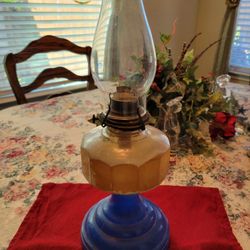 Vintage Glass Oil Lamp 