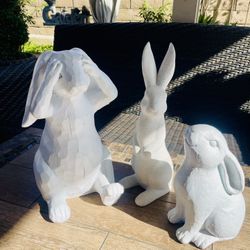 White Bunnies Outdoors Decor