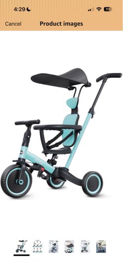 Toddler Trike with Canopy and Parent Push Handle