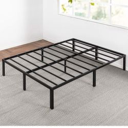 14 Inch Metal Platform Beds w/ Heavy Duty Steel Slat Mattress Foundation (No Box Spring Needed), Queen