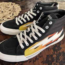 New Without Box {Revenge X Storm}  Hi Top Black Flame Sneakers 